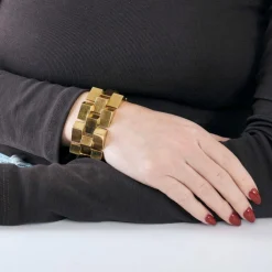 Important bracelet Tank en or jaune
