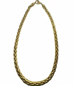 Important collier en or jaune, maille palmier