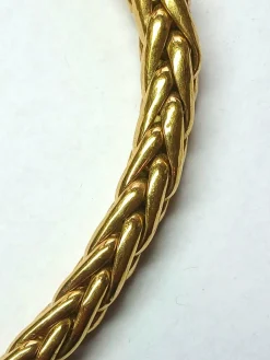 Important collier en or jaune, maille palmier