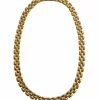Important collier maille grain de riz en or jaune