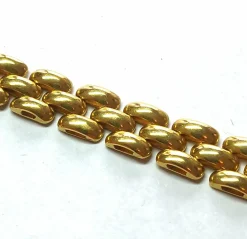 Important collier maille grain de riz en or jaune
