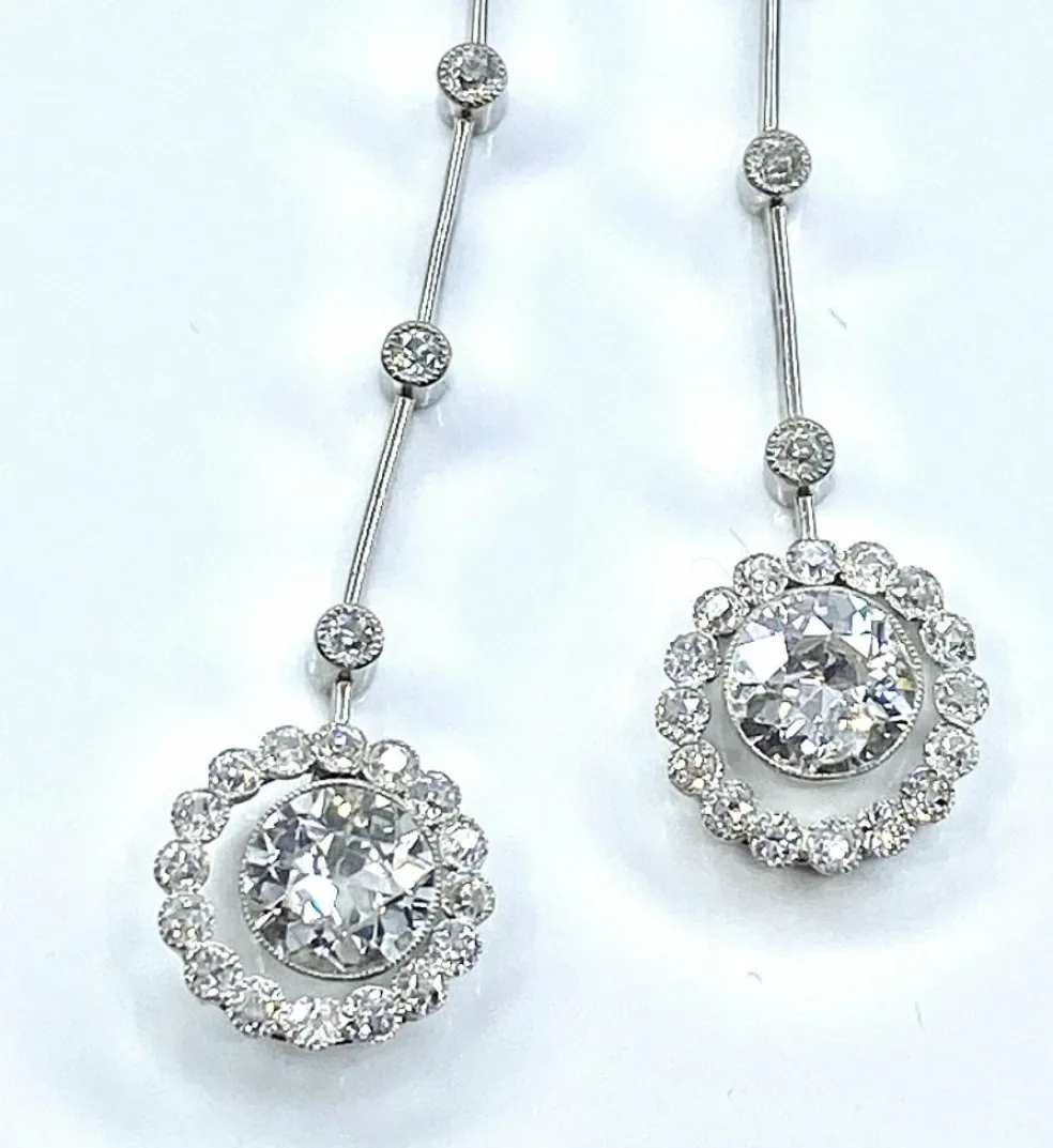 Important collier négligé en platine et diamants d’époque 1900