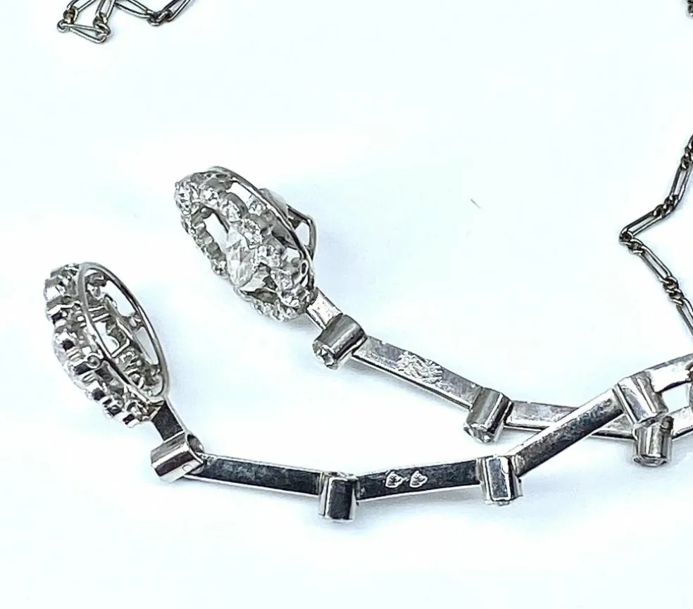 Important collier négligé en platine et diamants d’époque 1900