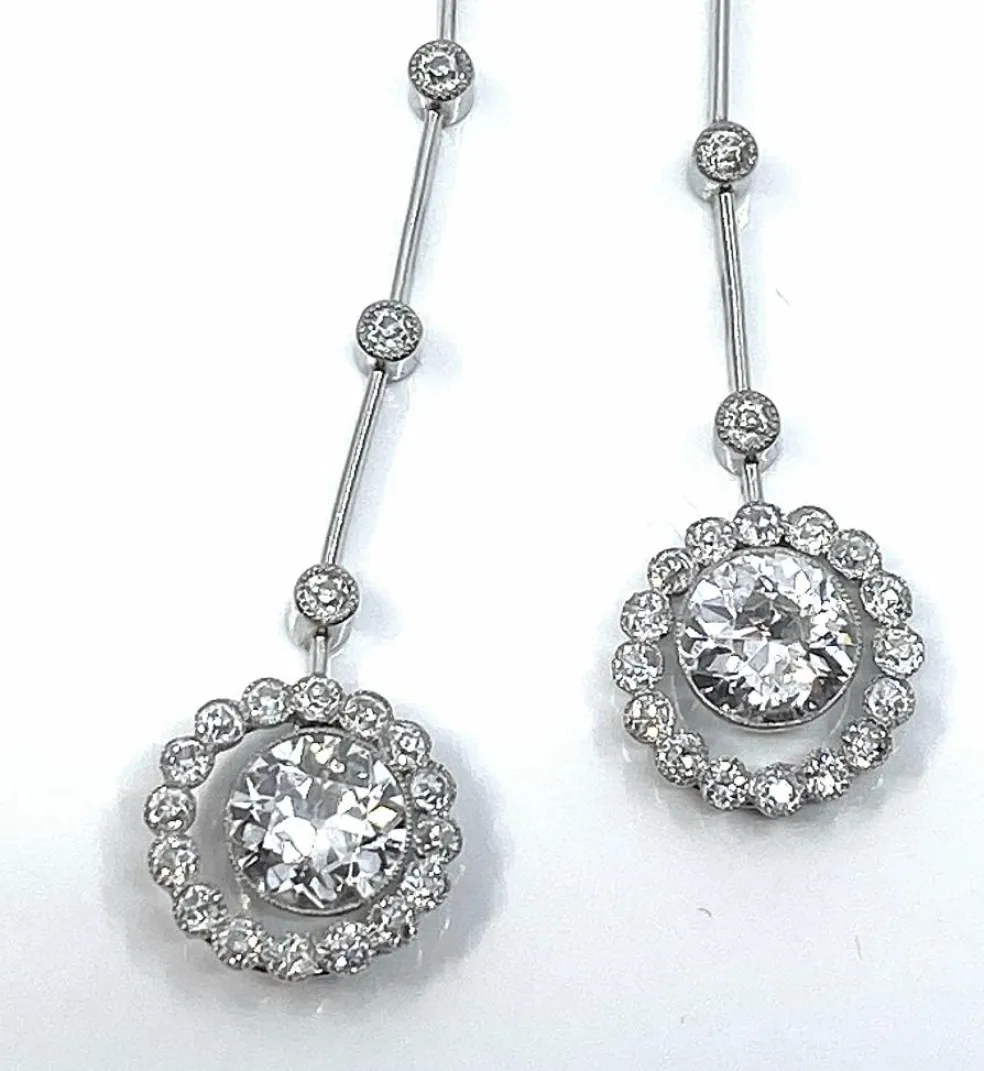 Important collier négligé en platine et diamants d’époque 1900