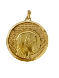 Importante Médaille Religieuse Au Profil De La Vierge