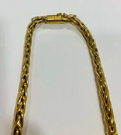 Intemporel collier maille palmier or jaune