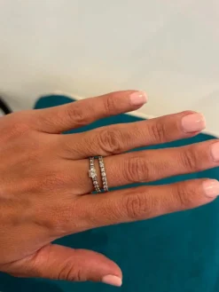 Jeu de deux bagues Or blanc et diamants