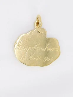 JOE DESCOMPS Médaille femme Art Nouveau or jaune