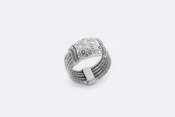 Jonc en or blanc avec diamants