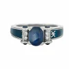 KORLOFF - Bague Saphirs et diamants sertis sur or blanc