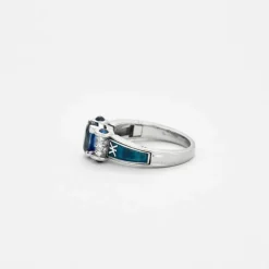 KORLOFF - Bague Saphirs et diamants sertis sur or blanc