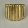 6072- Large Bague Bandeau Or Jaune Godronné