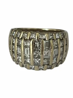 Large Bague Bandeau Or Jaune Diamants 3,00 ct