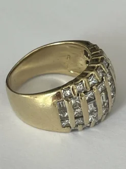 Large Bague Bandeau Or Jaune Diamants 3,00 ct