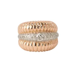 Large Bague Or Rose Diamants