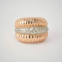 Large Bague Or Rose Diamants