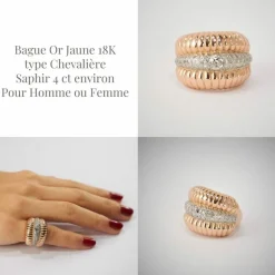 Large Bague Or Rose Diamants