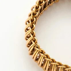 Large Bracelet Or Jaune Mailles Souples