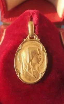 LASSERRE médaille Vierge au Voile début XXe