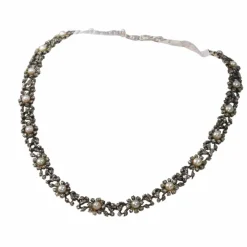 Élégance victorienne : un tour de cou en diamants et perles d'une grâce intemporelle