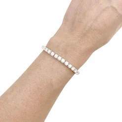 Ligne tennis or blanc diamants