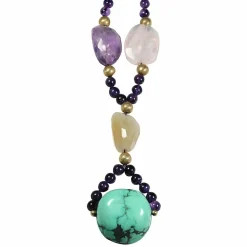 Long Sautoir Quartz Rose, Cristal de Roche & Agate
