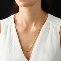 Longue chaine or rose maille forçat