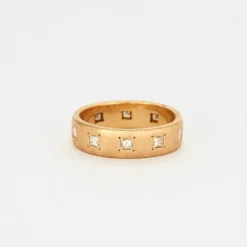 Lot de deux bagues or rose et blanc avec diamants