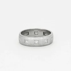 Lot de deux bagues or rose et blanc avec diamants