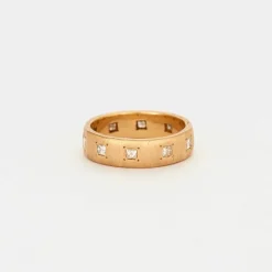 Lot de deux bagues or rose et blanc avec diamants