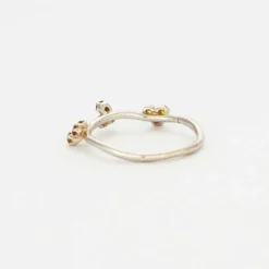 Lot de trois bagues or rose et blanc avec diamants