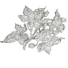 Magnifique broche en or blanc 18K (750 millièmes) issue de la transformation d’un diadème en or blanc et diamants