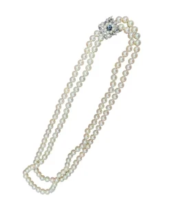 Magnifique collier de perles à double rang