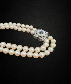 Magnifique collier de perles à double rang