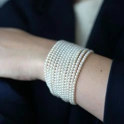 Manchette Or jaune et perles - De Saedeleer
