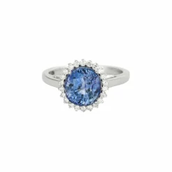 Marguerite or blanc saphir de 4,09 carats