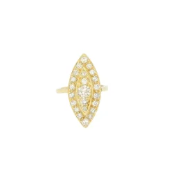 Marquise en or jaune et diamants