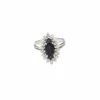 Marquise or blanc diamants saphir