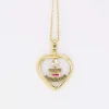 Médaille amour Augis coeur en verre et or, Plus qu’hier moins que demain, ca 1980