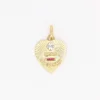Médaille amour AUGIS coeur strié Plus qu'hier moins que demain or jaune rubis