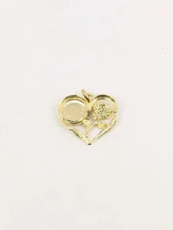 Médaille amour Augis coeur Plus qu'hier moins que demain or jaune rubis