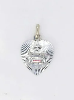 Médaille amour Augis cœur Or blanc Rubis Plus qu’hier moins que demain