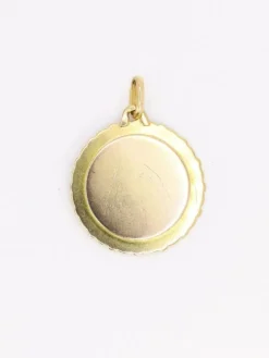 Médaille amour Augis Jumbo Plus qu'hier moins que demain or jaune diamant rubis