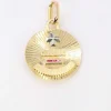Médaille amour Augis ronde rayons Plus qu'hier moins que demain or jaune rubis