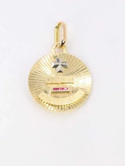 Médaille amour Augis ronde rayons Plus qu'hier moins que demain or jaune rubis