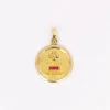 Médaille amour AUGIS ronde Plus qu'hier moins que demain or jaune diamant rubis