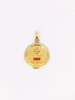 Médaille amour AUGIS ronde Plus qu'hier moins que demain or jaune diamant rubis