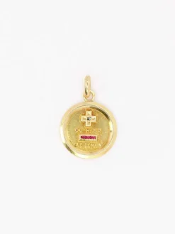 Médaille amour AUGIS ronde Plus qu'hier Moins que Demain or jaune diamant rubis