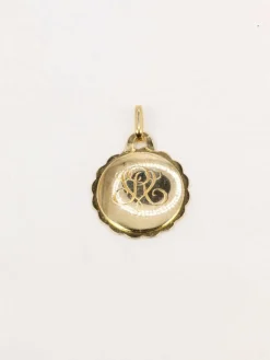Médaille amour Augis ronde Plus qu’hier moins que demain or jaune rubis