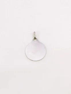 Médaille amour Augis ronde Plus qu'hier moins que demain or blanc diamant rubis